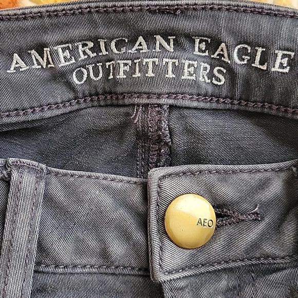 American Eagle Womens Gray Cropped Jeggings - Size 6 - Picture 7 of 9